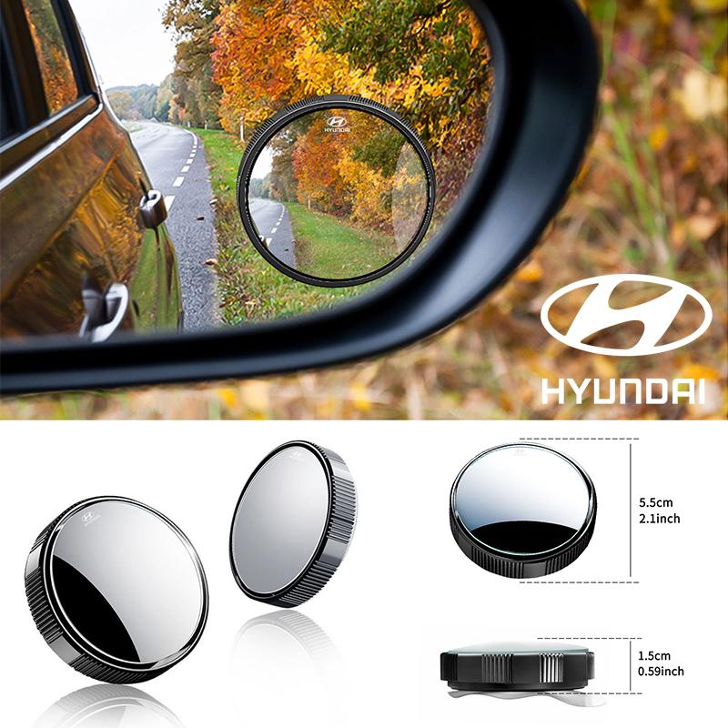2Pcs Round Frame Convex Blind Spot Mirror Reversing Mirror For Hyundai Tucson KONA i10 Creta i30 i40 Veloster i20 Accent N Line TT1