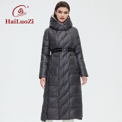 2022 Dames Winterjas Mode Lang Knielengte Dikke Damesjas Uniek Ontwerp Patchwork Diagonale Riem Katoenen Parka's 6037