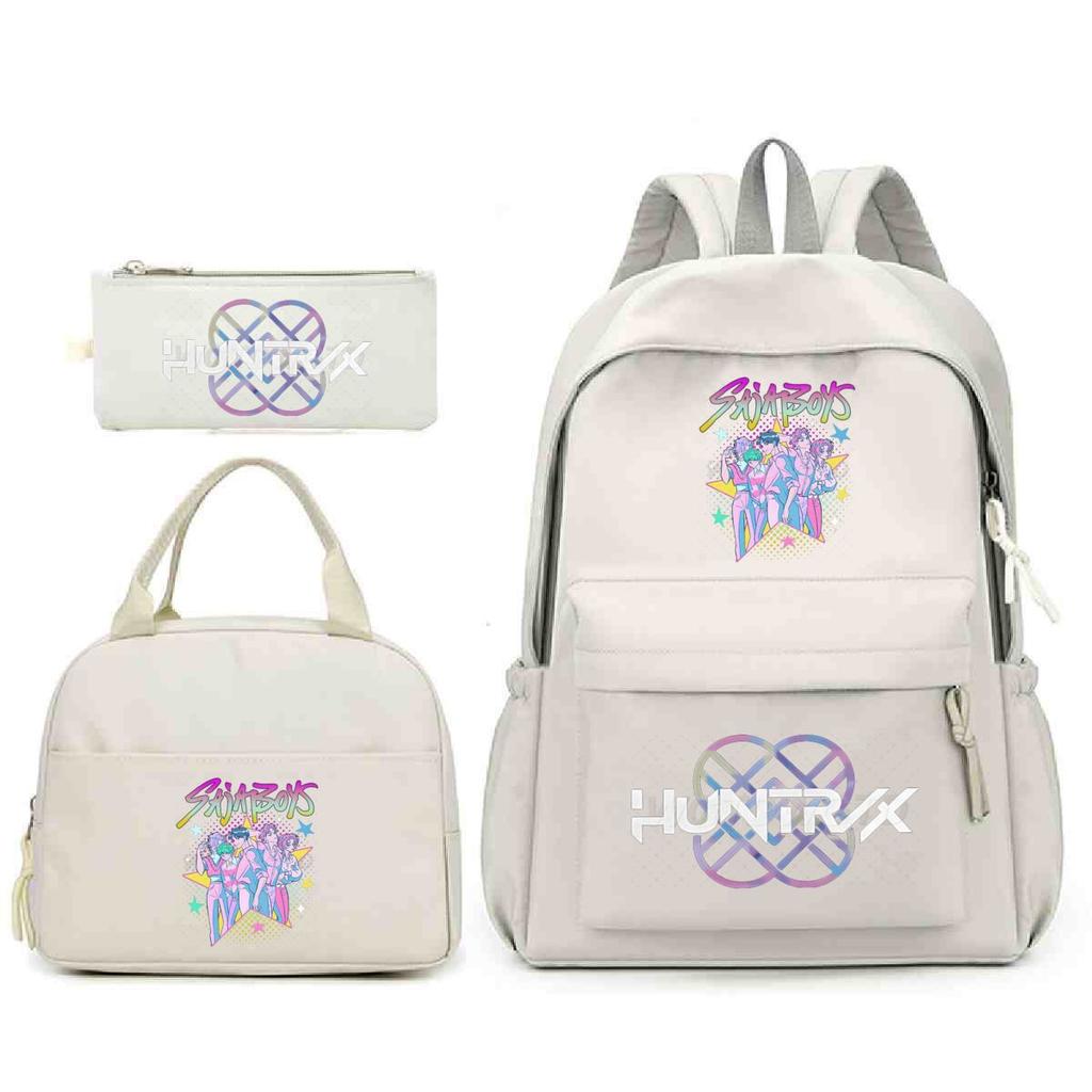 Anime Cartoon Peripheral Three-Piece Set, School Bag, Primary And Secondary School Student Backpack, College Meal Bag, Casual Pencil Bag