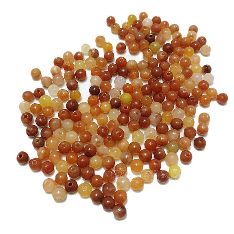 Xinjiang Golden Silk 4mm Round Gobi Jade Beads for DIY Jewelry Accessories