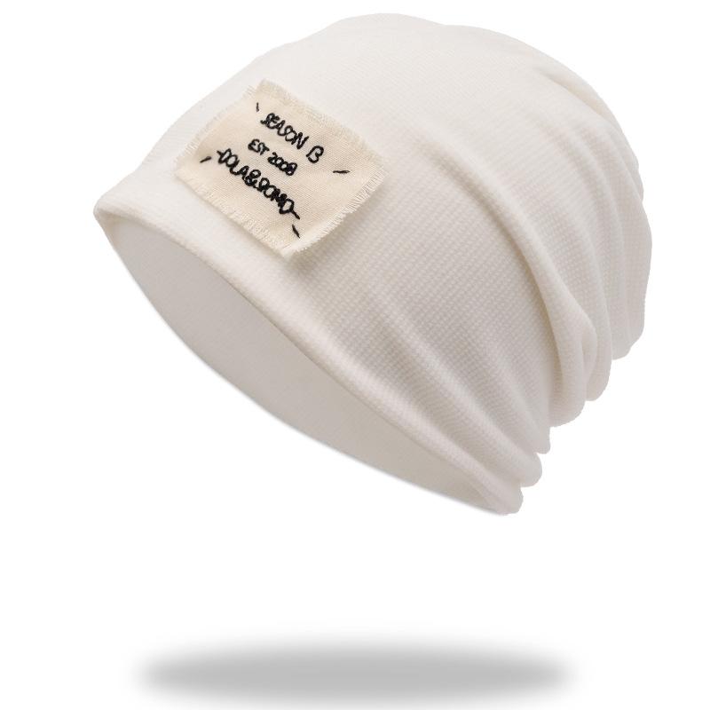 

Эластичная двухслойная шапка-бини на осень и зиму, шарф-снуд, ветрозащитная, морозостойкая, теплая, унисекс вязаная кепка, косичка Double-layer elastic one- жемчужина белый