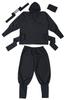 Clearstone Ninja Cosplay Jet Size Halloween Costume, Black, Unisex, 3L, Black,