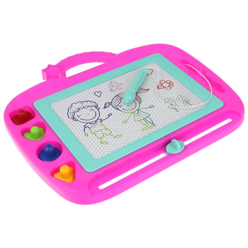 Magnetic Colored Drawing Board + 4 Stamps and Pen