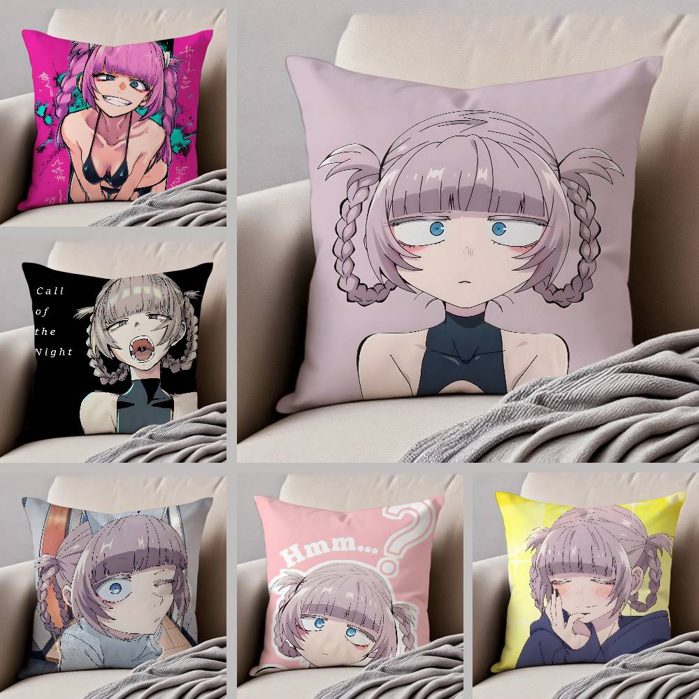Yofukashi No Uta Anime Nazuna-A Pillow Case Anti-dustmite Pillowcase Invisible Zipper Silky Short Plush Sofa Cushion Cover