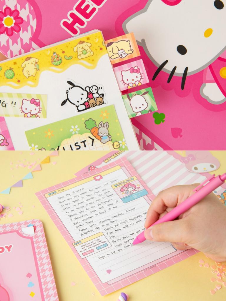 Hot Cute Sanrio & For Kuromi Cinnamoroll Sticky Notepad, Adorable Oblong Paper Notepad For Office Stationery
