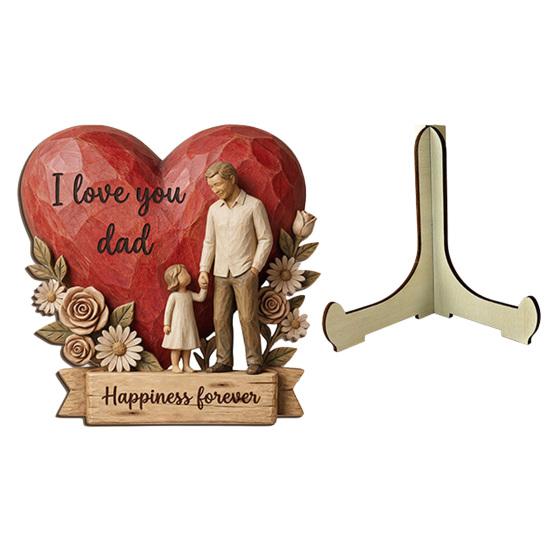 Wooden Ornament with Stable Base Father Day Wooden Ornament Decorative A