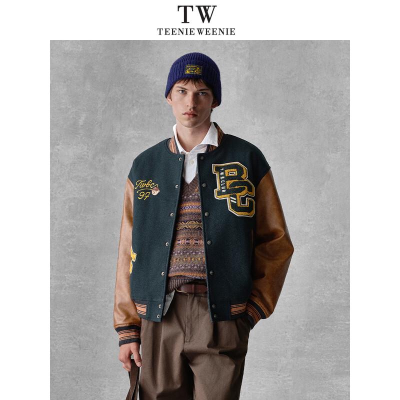 Teenie Weenie Men's Bear Head Wool Blend Varsity Jacket