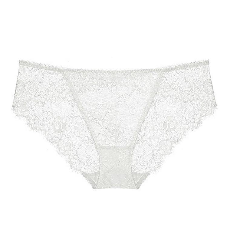 Dámské sexy krajkové průhledné kalhotky trojúhelníčkového střihu s nízkým pasem – Ultratenké, zvedající boky, design s výřezy