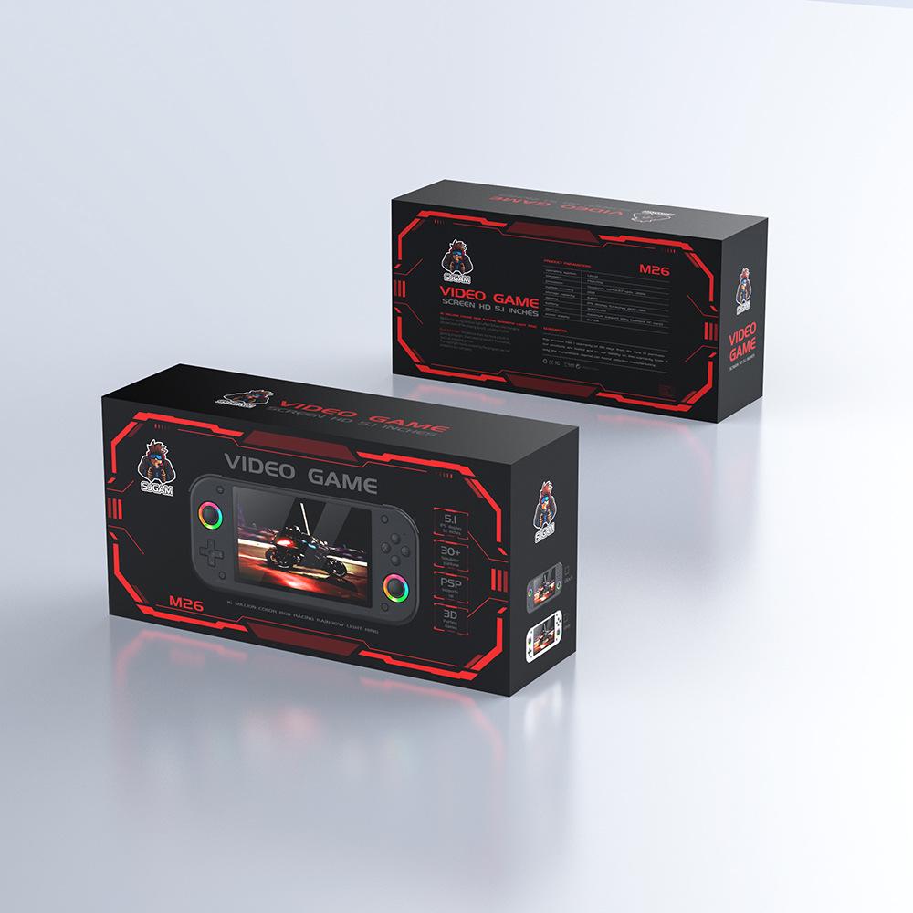 M26 5-inch 3D Handheld Game Console, HD Screen, TV Connectable, Dual Control, Two-Player Support, PS1 Compatible