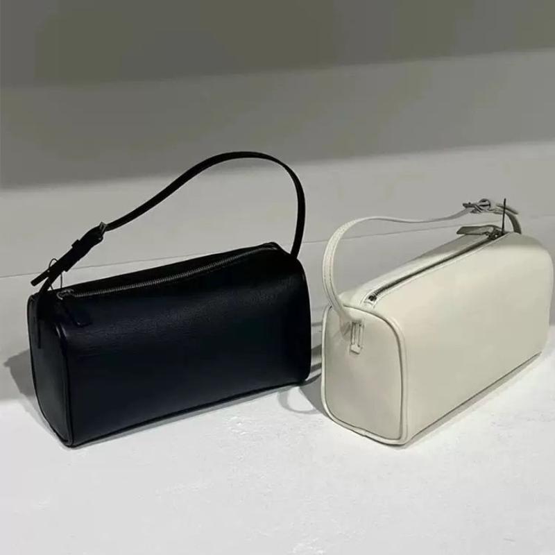 Fashi Mini Small Grained Calfskin Cowhide Handbag for Women Real Leather with Shoulder Strap Barrel-shaped Crossbody Purses