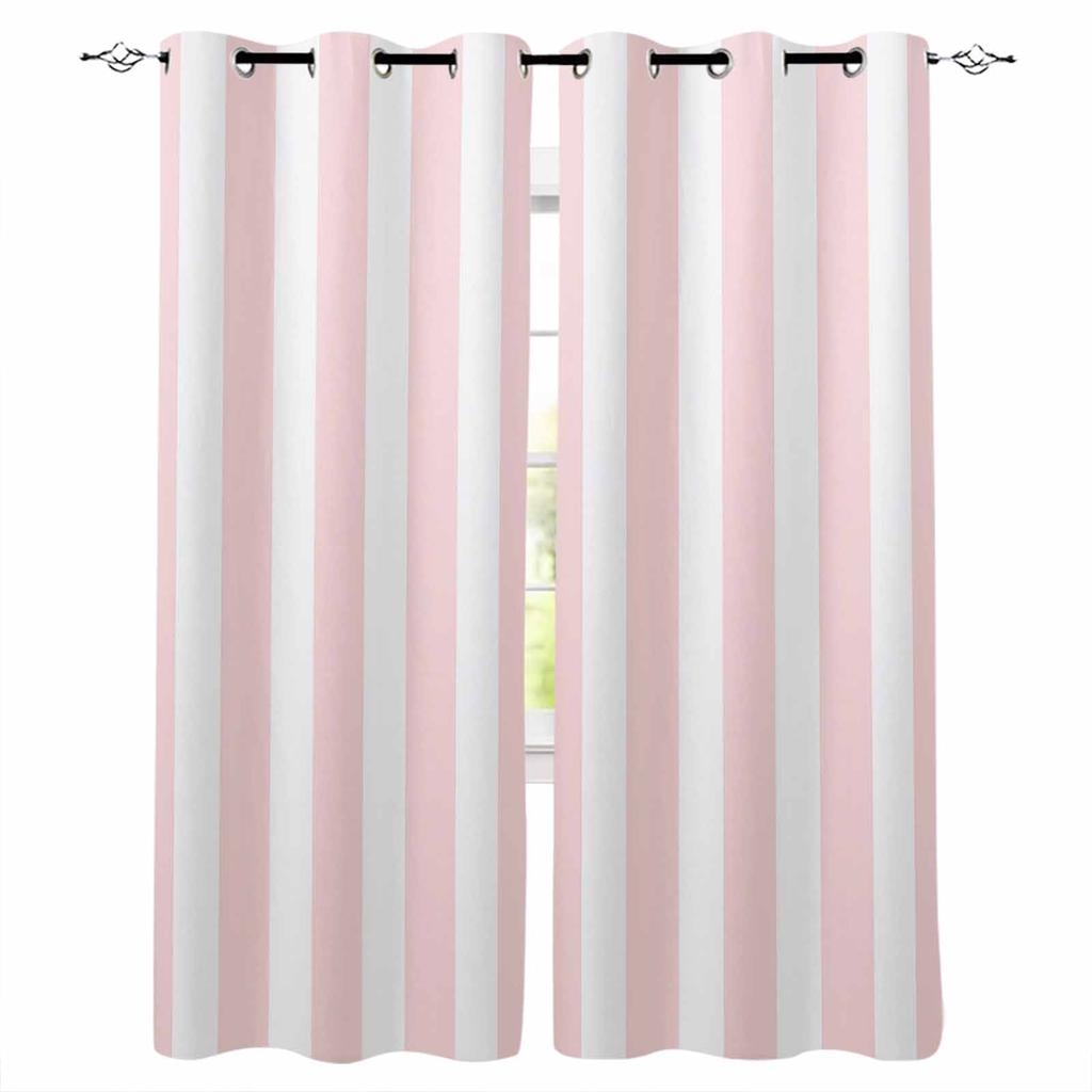 Gestreifte rosa Verdunkelungsvorhänge für Wohnzimmer Schlafzimmer bedruckte Fensterdekoration Vorhänge Heimdeko