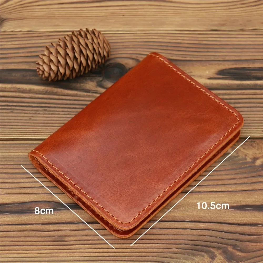 Handcraft Leather Credit Card Holder Vintage Small Wallet for Credit Cards Case and Driver License Vintage Gift for Men