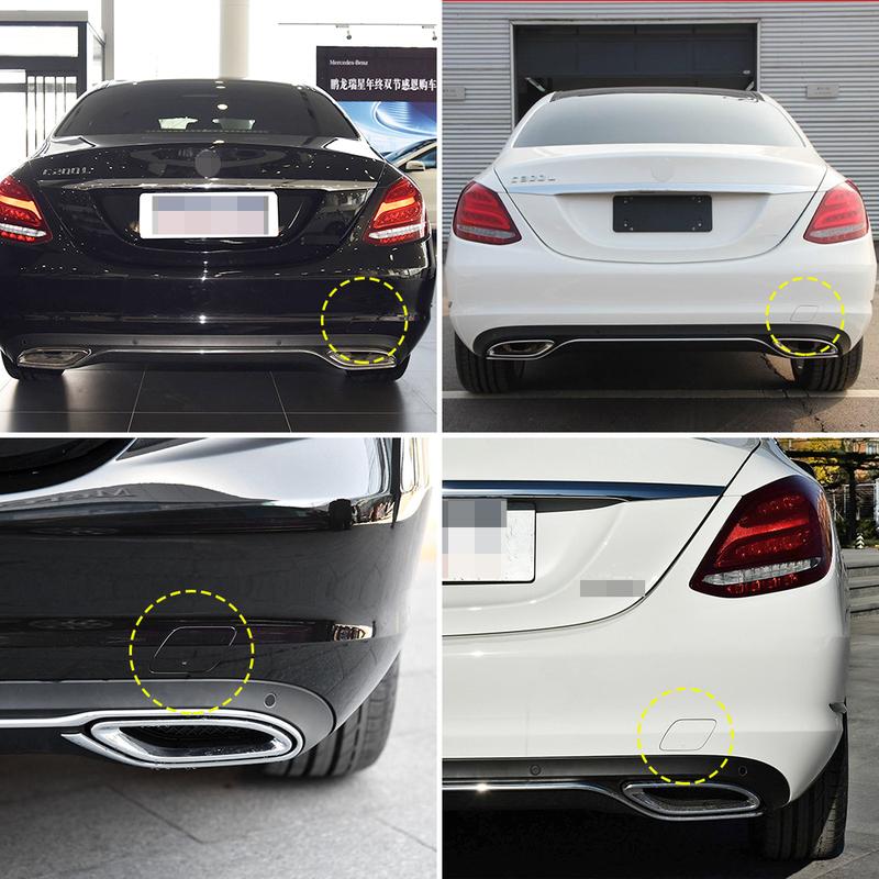 For Mercedes W205 Car Rear Bumper Tow Hook Cover Cap Black White For Benz C Class C180 C200 C220 C250 C300 2058850224 2015-