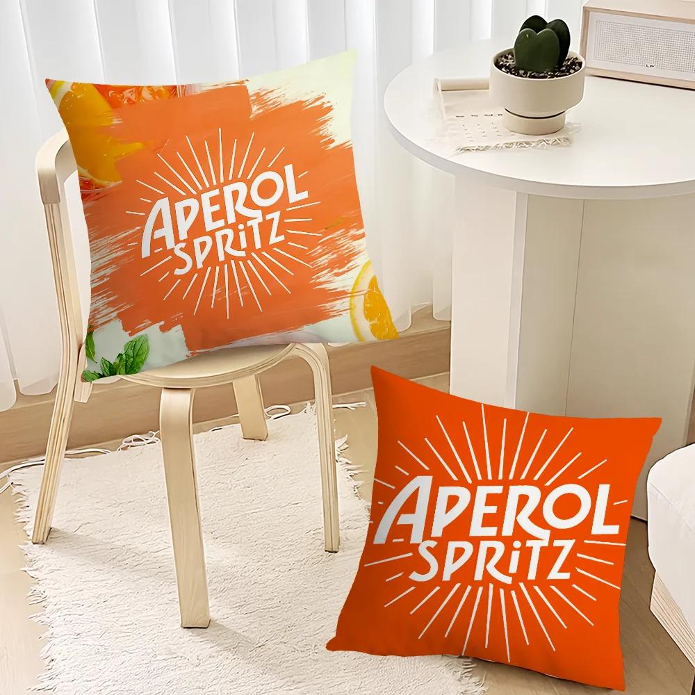 Aperol Spritz Logo Cushion Cover Cushion Room Bedroom Headboard Sofa Living Backrest Nap Time Pillow Case
