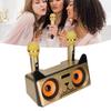 Karaoke Speaker HIFI Portable Cute Desk Speaker with 2 Wireless Microphone for Family KTV