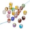 20/50pcs 10mm Glass Floral Beads Round Loose Beads for Necklace Bracelet Earrings DIY Jewelry Making Accessories Supplies