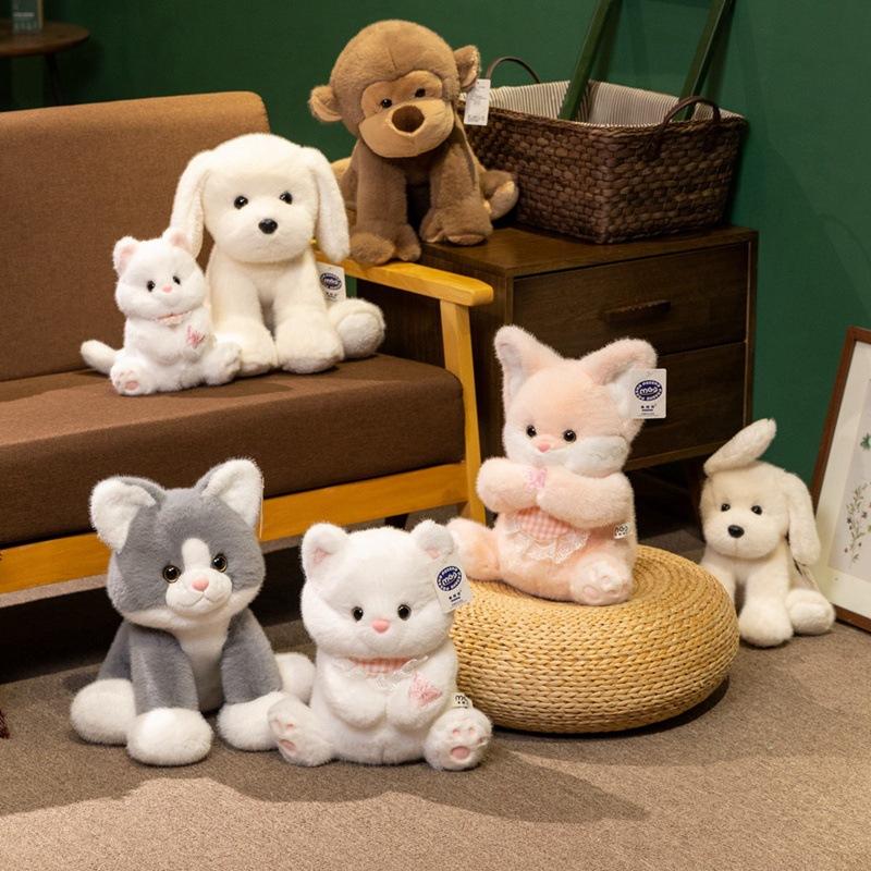 New Meigehai Hello Animal Series Cute Plush Doll Doll Riss Fox White Puppy Soothing Gift