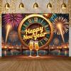 Event Banner Classic Clock Banner New Year Banner City Night View New Year Decoration For New Year Photoshoot Indoor