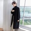 Cappotto di Lana Stile Hepburn Coreano - Grigio, Lunghezza Media, Vestibilità Slim, Soprabito Largo per Autunno/Inverno.