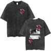 Vintage Washed Anime The Summer Hikaru Died Yoshiki Graphic T-shirt Men Women Printed Tee Summer Casual Fashion Clothing Tops Streetwear