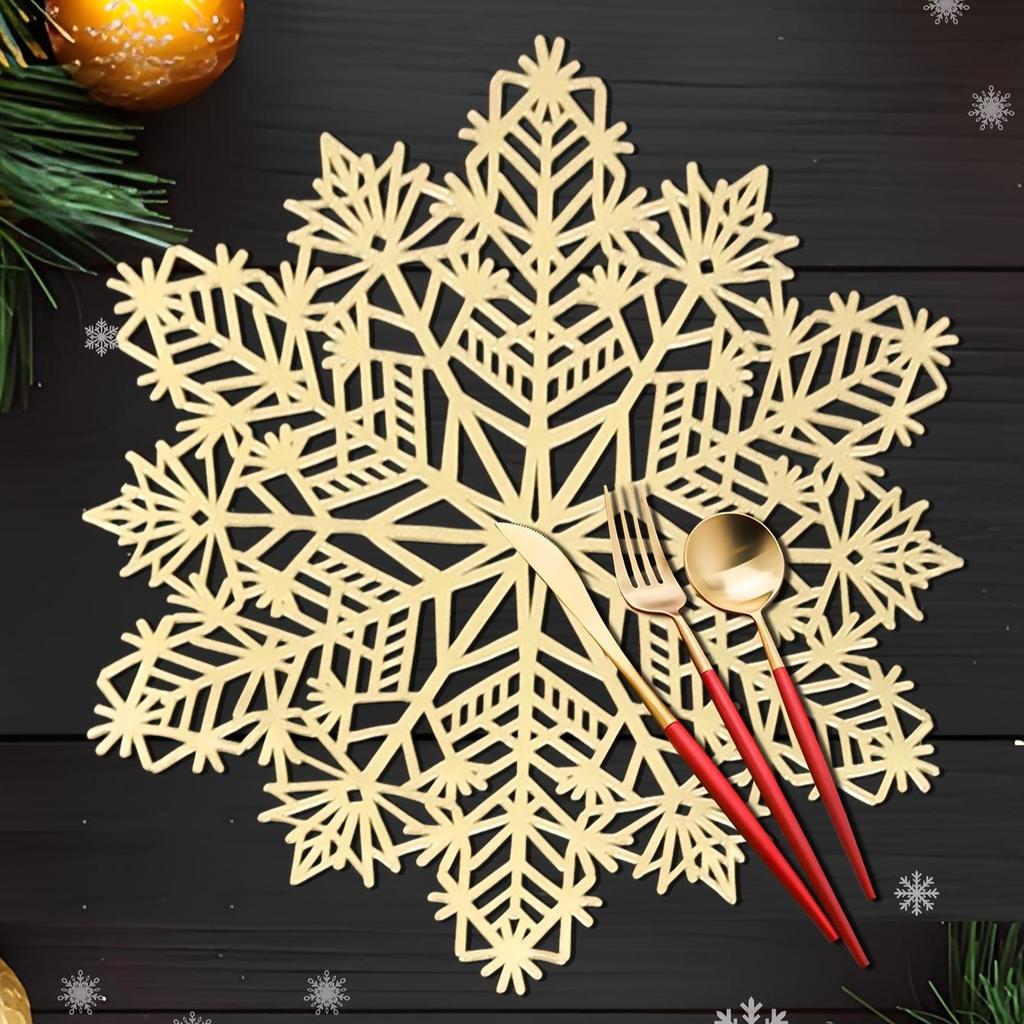 Rozzařte svůj vánoční stůl prostíráním se sněhovými vločkami, ideální pro vánoční stolní dekorace a večírky