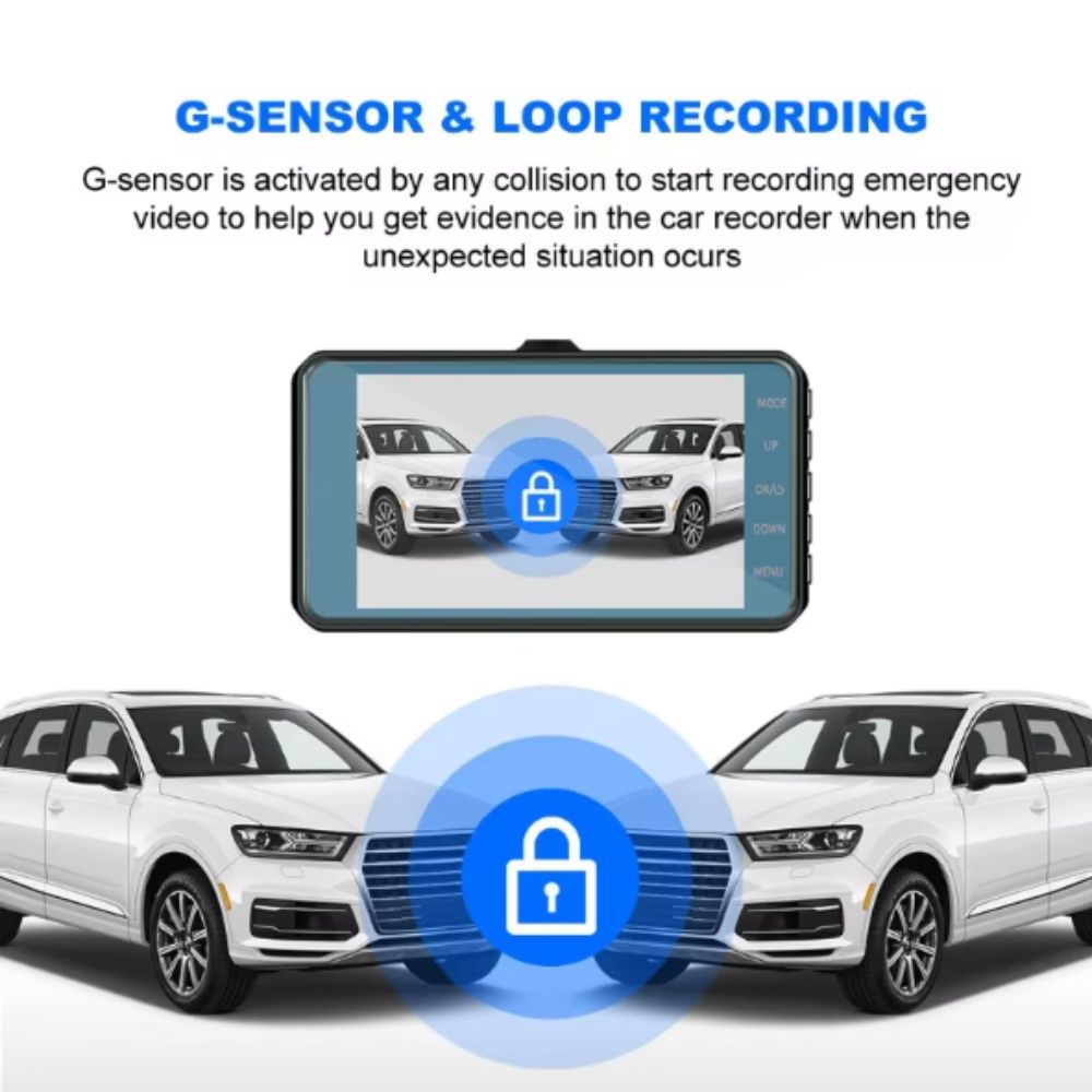 Night Vision Car DVR Dual Lens Digital Video Recorder Mirror Car Video Recorder Driving