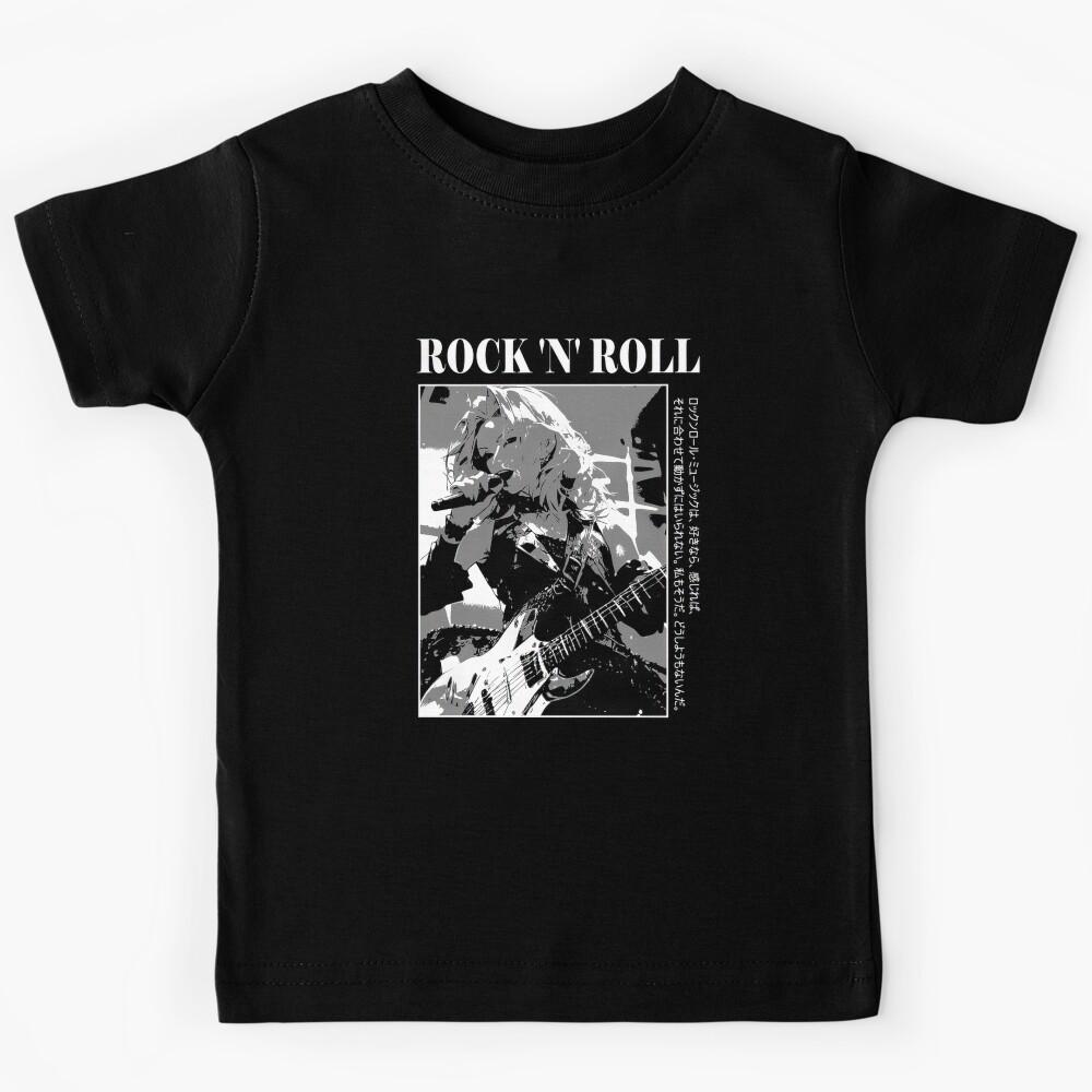 Anime Punk Rock Band Black and White Manga Aesthetic #613 Kids T-Shirt 110