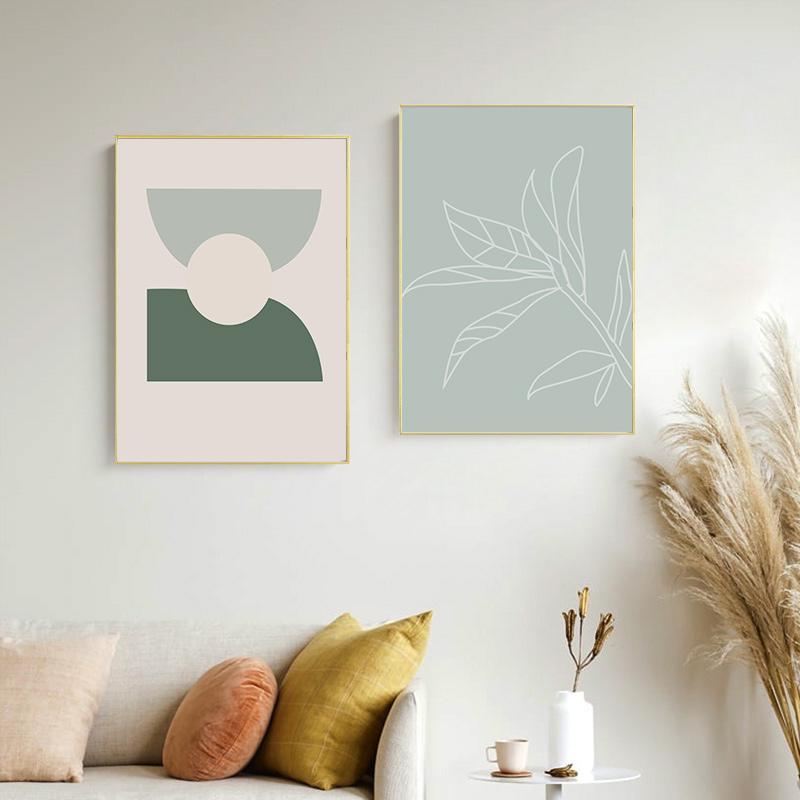 Abstract Leaf Human Face Curve Block Color Cactus Line Poster Nordic Wall Art Canvas Painting Print Pictures Living Room Decor