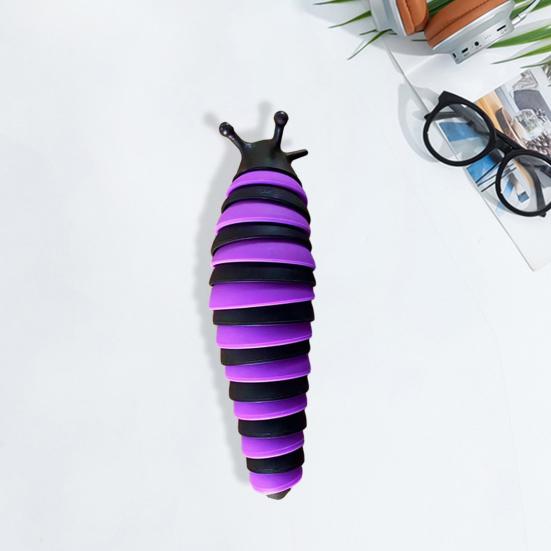 Colorful Caterpillar Fidget Toy Funny Bendable Cute Portable Stress Relief Decompression Kids Adults Slug Sensory Toy Birthday Gift