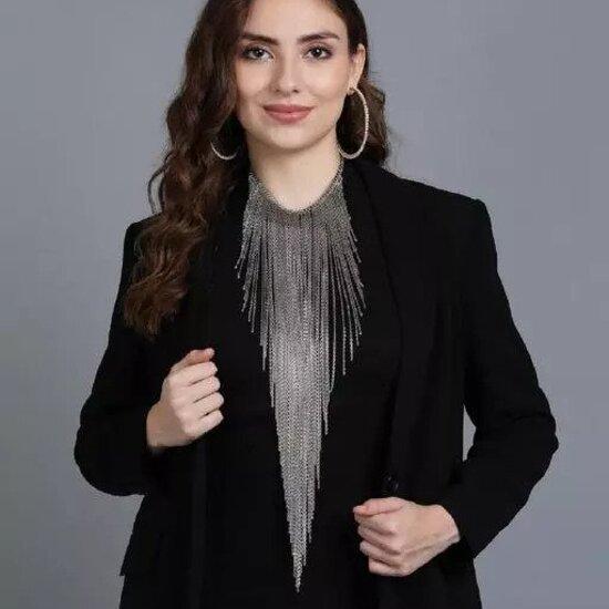 

Ожерелье-чокер в стиле панк с длинной кисточкой (Для женщин) Ожерелье из нержавеющей стали