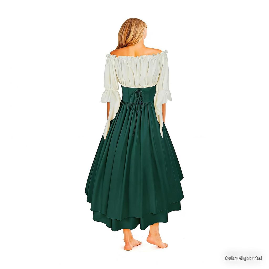Renaissance Lace Asymmetrical Fairy Dress for Halloween