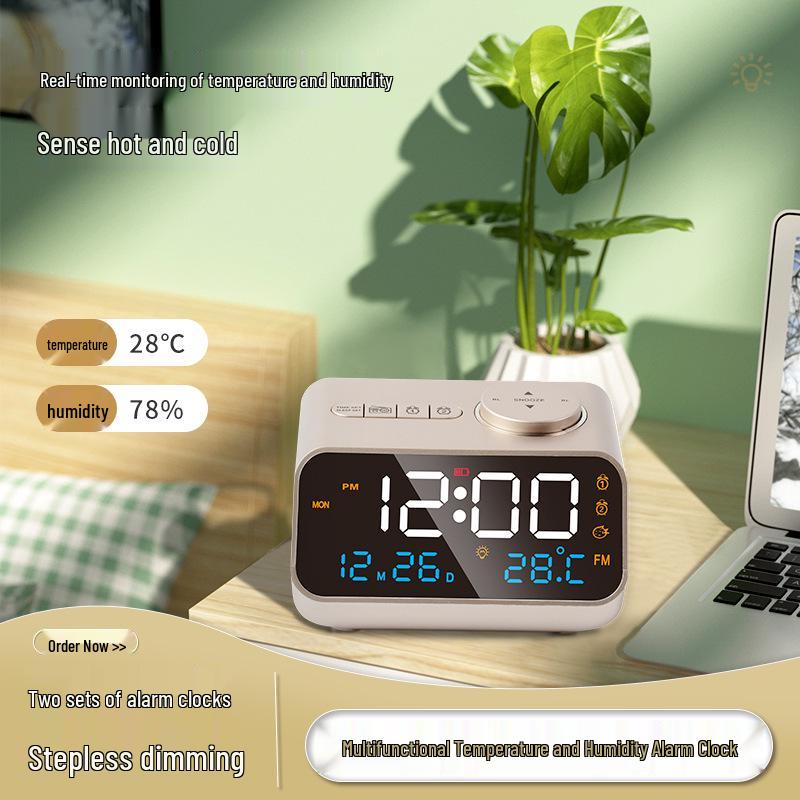 2022 Digital Alarm Clock with Large Screen, FM Radio, Perpetual Calendar, and Snooze Function