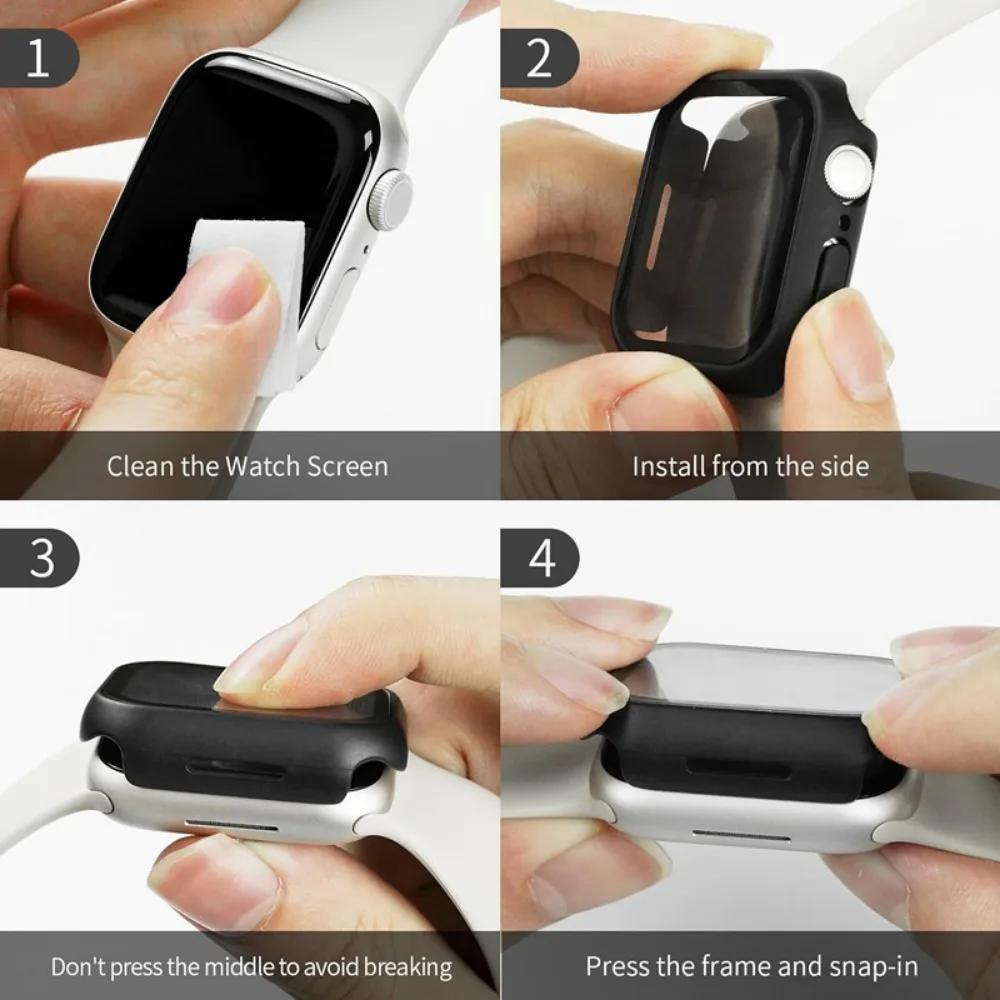 Glass+Cover For Apple Watch 11/10 Case 46mm 42mm Ultra 3 2 49mm 44 45mm 41 40mm Screen Protector Bumper iwatch series 9 8 7 5 SE