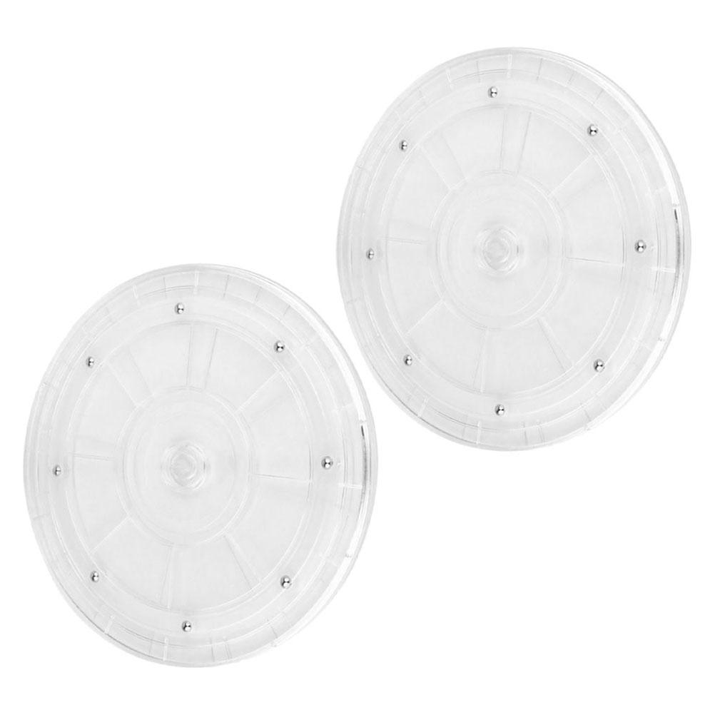 2 stücke Rotierenden Lagerung Tablett Plattenspieler Für Küche Arbeitsplatte Plattenspieler Transparent Kleine Runde Plattenspieler