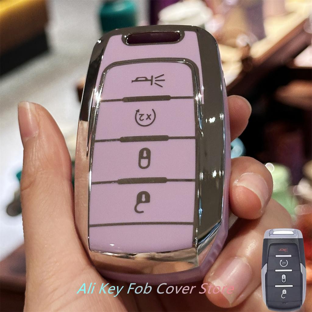 Key Fob Cover with Keychain Lanyard for Jeep 2019-2022 Dodge RAM 1500 2500 3500 4500 5500