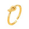 Minimalist Knotted Rope Stainless Steel Ring - 18K Gold Plated