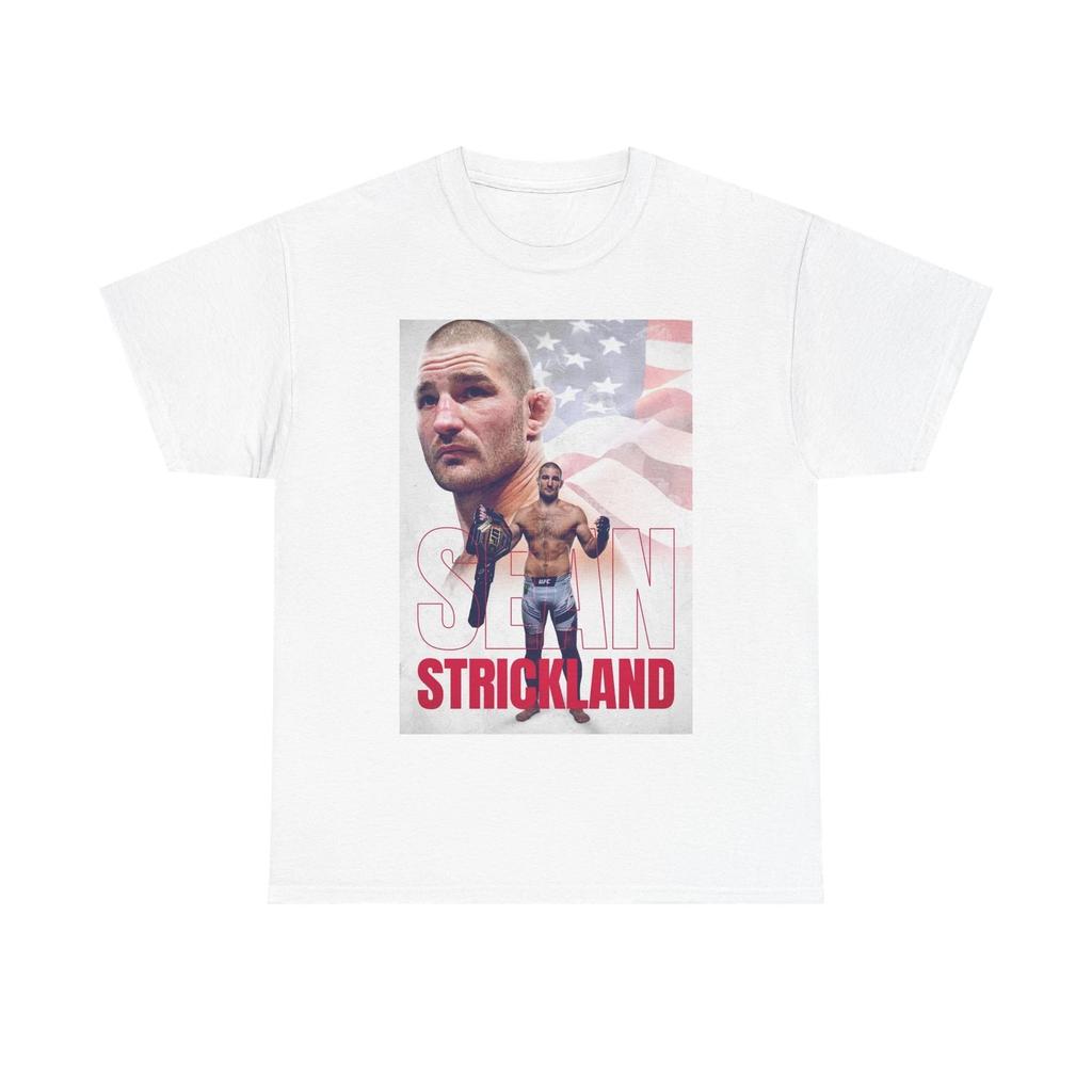 Men's and Women's T-shirts Sean Strickland UFC Boxing Mma Vintage Flag Unisex Heavy Cotton Tee