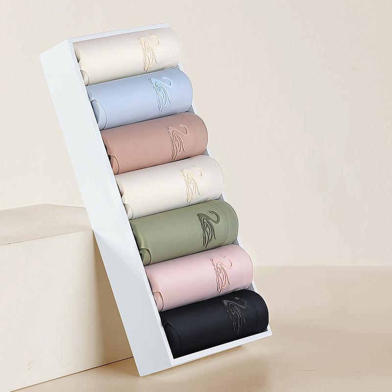 Roupa Íntima de Seda Gelo Feminina Cintura Média Calcinha de Seda Gelo 3D Levanta Bumbum Sem Costura Algodão M-XL