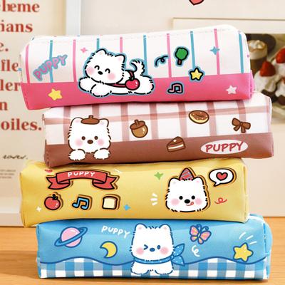 Trousse à Crayons Chiot Mignon Grande Capacité Pochette à Crayons Sac à Papeterie Dessin Animé pour Étudiants pour Stylos Marqueurs Cadeau de Rentrée