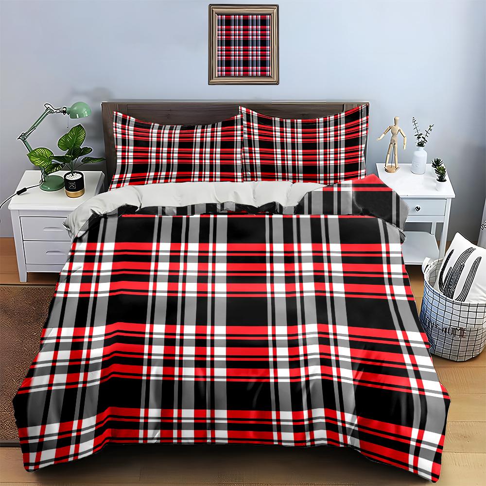 Bold Plaid Design. Bedding Duvet Cover Sets Duvet Covers Pillowcases Gifts (1 * Duvet Cover 2 * Pillowcases, Without Duvet Insert)