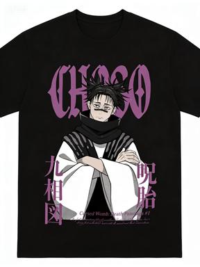 

2026 Summer 100New Purecotton Jujutsu Kaisen Anime Character Pattern Loose Leisure Short Sleeve Tshirt Round Comfortable Shir... S разноцветный