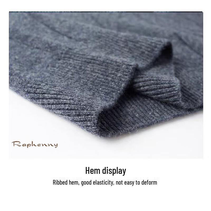 Raphenny Men's Casual Round Neck Wool Sweater AM817