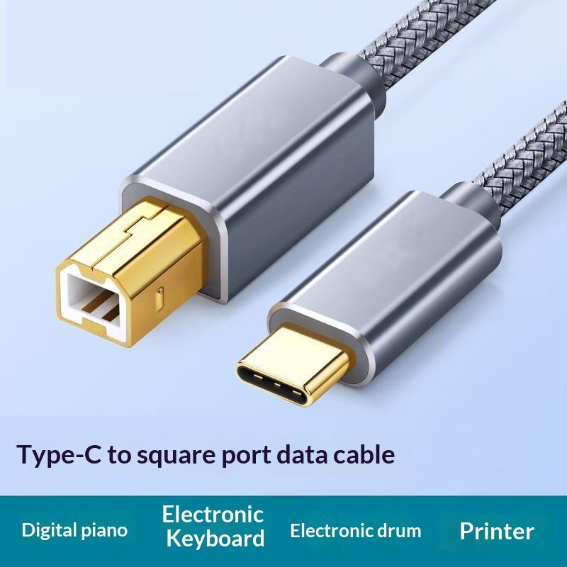 Usb C To Usb B 2.0 Printer Cable Braided Printer Scanner Controller Cable Electronic Musical Instrument Data Cable
