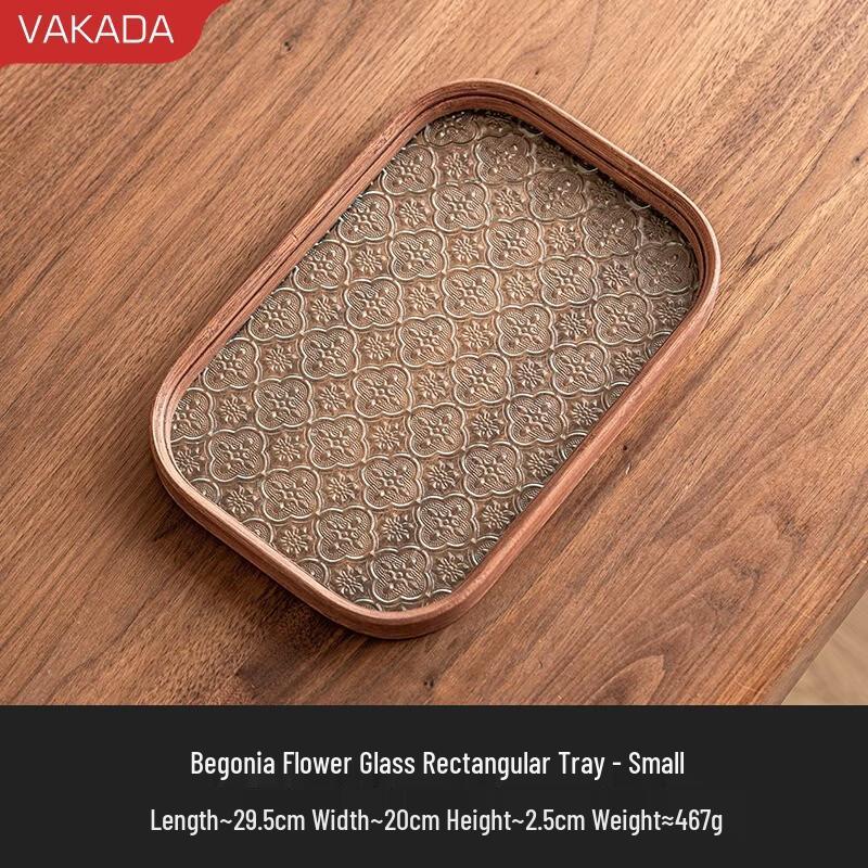 VAKADA Glass Rectangular Serving Tray