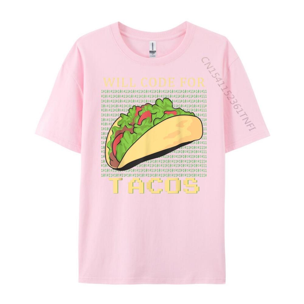 Will Code For Tacos Software Developer Coder Black T Shirt Man Clothes