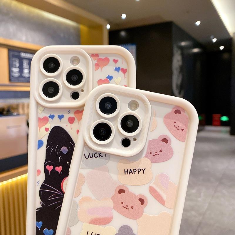 Macaron bear suitable for OPPO Reno12 mobile phone case Findx8 personalized couple cartoon anti-drop protective case