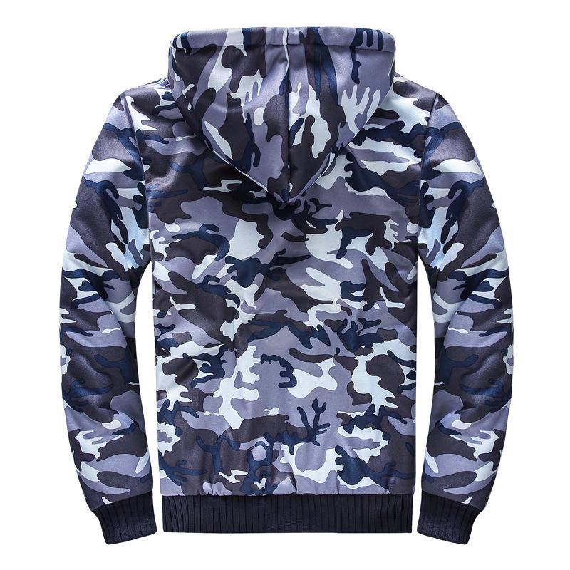 Autumn/Winter Men's Plus Velvet Camouflage Hoodie - Trendy British Style Slim Fit, Plus Size Jacket
