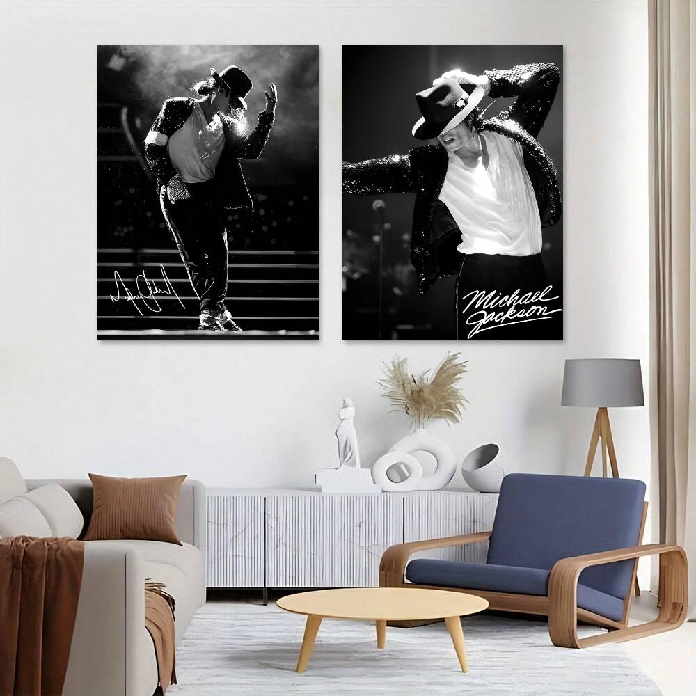 M-Michael J-Jackson Sänger Poster Aufkleber Gemälde Wandbild HD Wandaufkleber für Schlafzimmer Wohnzimmer Zuhause Selbstklebende Dekoration Geschenk