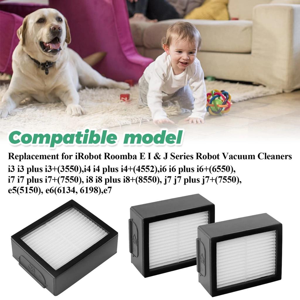 High-Efficiency Filter for iRobot Roomba evo, i,e Series:E5 E6 E7 i1 i3 i4 i5 i6 i7 i8 e, i,Series Robotic Vacuum Cleaners