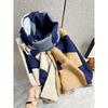 Fashionable Thick Faux Cashmere Plaid Scarf For Winter Warmth